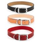 Ancol Classic Dog Collar Puppy Handsewn Strong Quality Leather in Black Red Tan