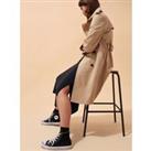 Mid-Season Long Trench Coat in Cotton