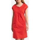 Linen/Cotton Shift Dress with Short Sleeves