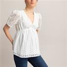 Organic Cotton Maternity Blouse in Broderie Anglaise