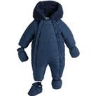Recycled Warm Hooded Snowsuit, 1 Month-2 Years