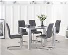 Atlanta 120cm Light Grey High Gloss Dining Table with Tarin Chairs