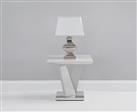 Reims Marble Effect Carrera Light Grey Side Table