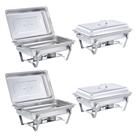 4 Pack Chafing Dish Sets Stainless Food Warmer Steel Catering 9L/8Q