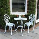 Charles Bentley 3 Piece Tulip Cast Aluminium Patio Bistro Set Table & 2 Chairs