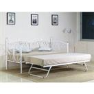 Geovana Single Day Bed With Trundle - White