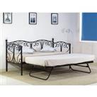 Geovana Single Day Bed With Trundle  Black