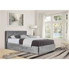 Theodore King Ottoman Storage Bed  Silver