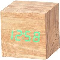 Acctim 'Ark' Cube LED Alarm Clock  Ashwood