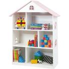Liberty House Toys Kids White Dollhouse Bookcase with Pink Roof