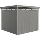 Biohort Highline Metal Shed H4 Standard door 9 x 9 - Quartz Grey