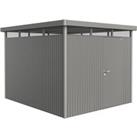 Biohort Highline Metal Shed H5 Standard door 9 x 10 - Quartz Grey