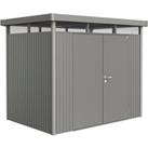 Biohort Highline Metal Shed H2 Double door 9 x 6 - Quartz Grey