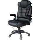 Office Computer Chair Massage Heat Leather Recline Wheels Swivel Remote Control