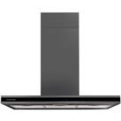 Russell Hobbs RHICH904DB Midnight Collection 90cm Wide Glass and Steel Island Cooker Hood - Black