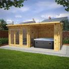 Mercia 6m x 3m 28mm Wall Studio Pent With Outdoor Area