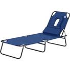 Sun Lounger Folding Recliner Chair Portable Reclining Garden Outdoor Seat Bed