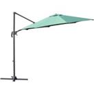 Outsunny Roma Cantilever Parasol with 360 Rotation (base not included) - Green