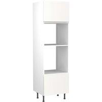 KitchenKIT J-Pull 60cm Oven and Microwave Unit - Gloss White