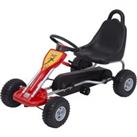 Reiten Kids Ride On Pedal Go Kart with Hand Brake - Red