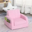 HOMCOM 2 In 1 Kids Sofa Fold Out Flip Open Armchair Baby Bed 3-6 Years Old Pink