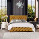 Laurence LlewelynBowen Laurence Llewelyn Bowen Luna Ottoman Storage Bed Plush Velvet Ochre Super King