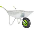 65l Wheelbarrow Home Garden Cart Galvanised with Pneumatic Tyre