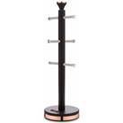Tower T826132BLK Cavaletto 6 Cup Mug Tree Black & Rose Gold