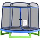 Kids Trampoline w/ Security Enclosure Spring for 3-12 Years Old Blue