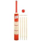 Powerplay 2020 Deluxe Cricket Bat Ball Stump Set Red - Size 5