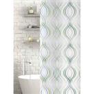 Showerdrape Fiesta Stripe Polyester Shower Curtain - Green