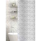 Showerdrape Silver Spirit Polyester Shower Curtain - Silver