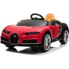 RICCO Bugatti Chiron Licensed 12V 7A Battery Powered Kids Electric Ride On Toy Car - Red