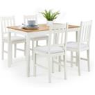 Julian Bowen Set Of Coxmoor White & Oak Dining Table & 4 Chairs