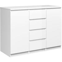 Naia Sideboard 4 Drawers 2 Doors In White High Gloss