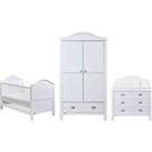 East Coast Nursery Toulouse 3 Piece Roomset (cotbed Dresser Wardrobe) - White