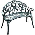 Garden Bench Porch Park Chair Seater Antique Rose Style Cast Aluminium
