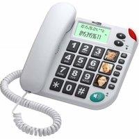 Maxcom KXT480W Large Button Phone with Dual Caller ID & Photo Memory