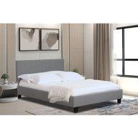 SleepOn Modern Fabric Light Grey Bed Frame Single