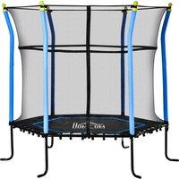 Homcom 5.3Ft Kids Trampoline With Enclosure Indoor Outdoor For 3-10 Years Blue
