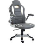 Vinsetto Height Adjustable Office Chair With Tilt Function Pu Faux Leather Grey