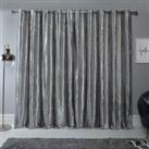 Sienna Crushed Velvet Curtains PAIR of Eyelet Ring Top Fully Lined Ready Made