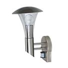 Outdoor Cone Wall Light With PIR Sensor Stainless Steel Effect (55344)