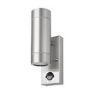 LAP Bronx Outdoor Up & Down Wall Light With PIR Sensor Stainless Steel (6213R)