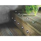 LAP Coldstrip 30mm Outdoor LED Recessed Deck Light Kit Brushed Chrome 4.4W 10 x 19.5lm 10 Pack (7258