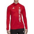 adidas Team GB Half Zip Long Sleeve Mens Running Top - Red