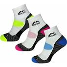 More Mile Womens London 3 Pack Cushioned Running Socks Ankle Sports Trainer