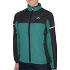 More Mile Woven Womens Running Jacket Green Full Zip Water Resistant Sports Coat