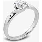 Platinum Twist 0.34ct Demi-Flush Diamond Solitaire Ring R1-1094(4.5)
