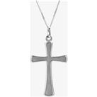 9ct White Gold Plain Cross Pendant 5641523